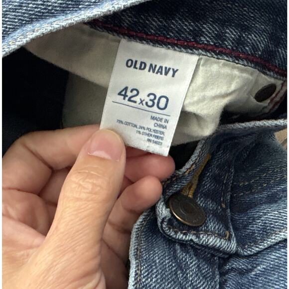 OLD NAVY Mens Size 42 Regular Fit Straight Leg Denim Blue Jeans 29.5" Inseam - Picture 5 of 6
